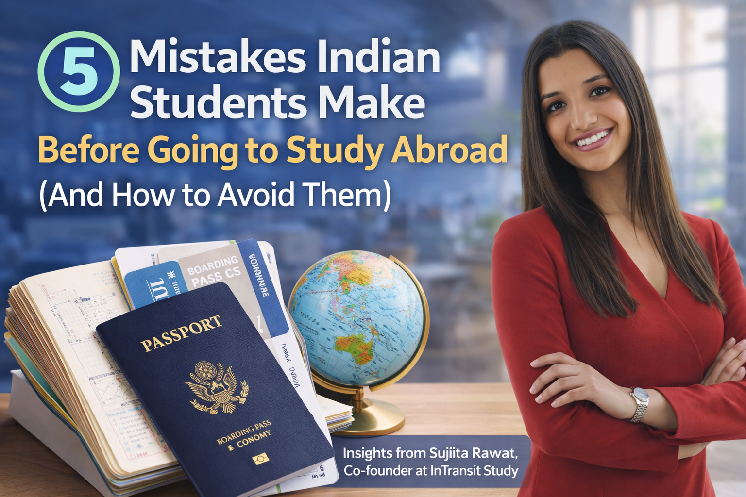 Indian student reviewing study abroad documents before applying